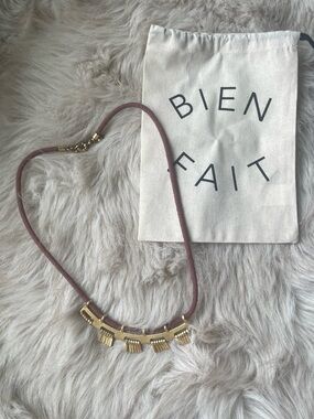 Madewell Mauve Necklace with Gold Accents